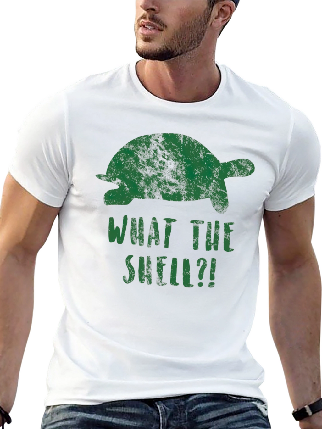 What The Shell?! Turtle Graphic Print T-Shirt