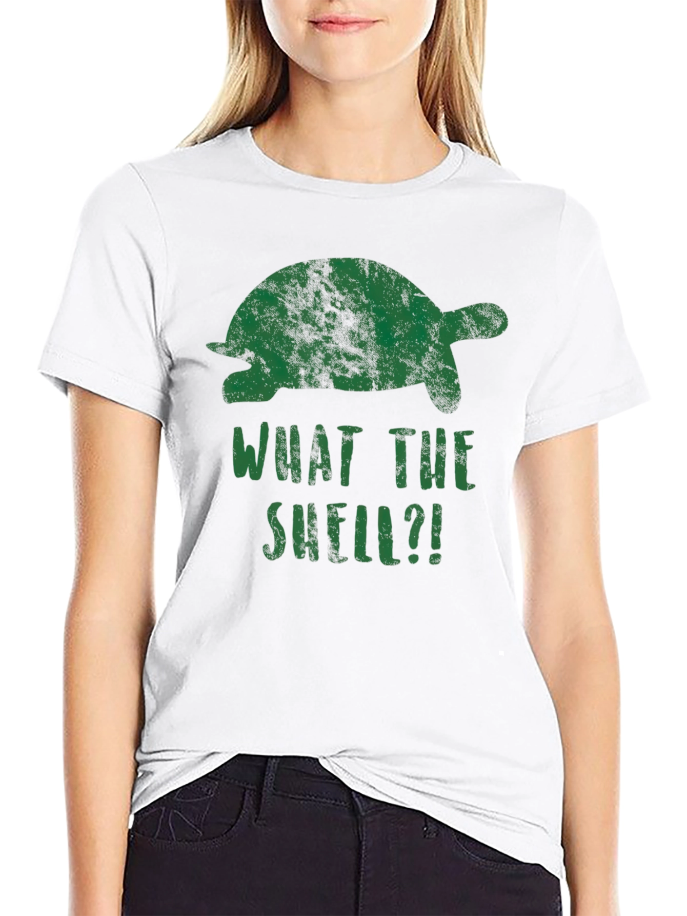 What The Shell?! Turtle Graphic Print T-Shirt