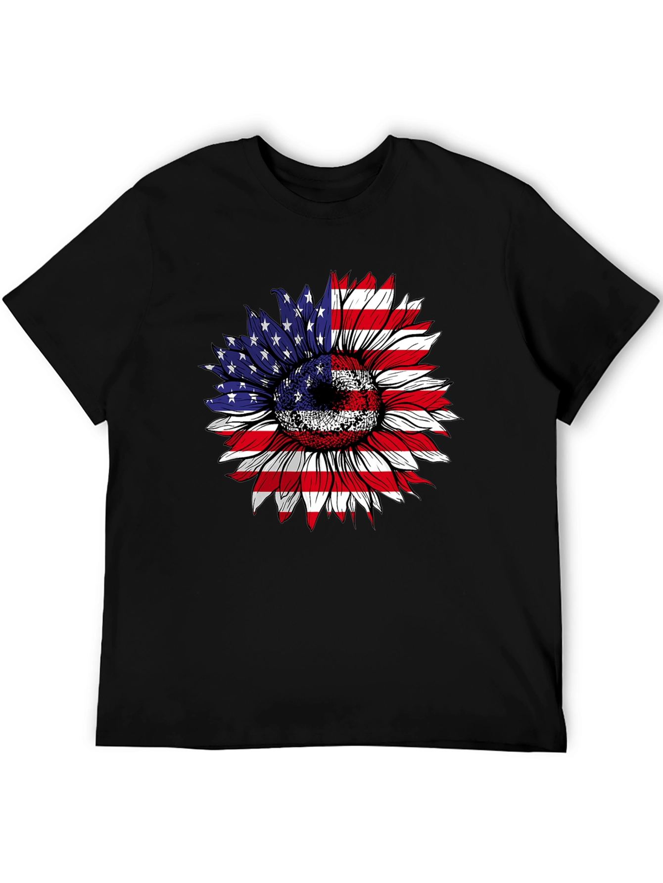American Flag Sunflower Graphic Tee