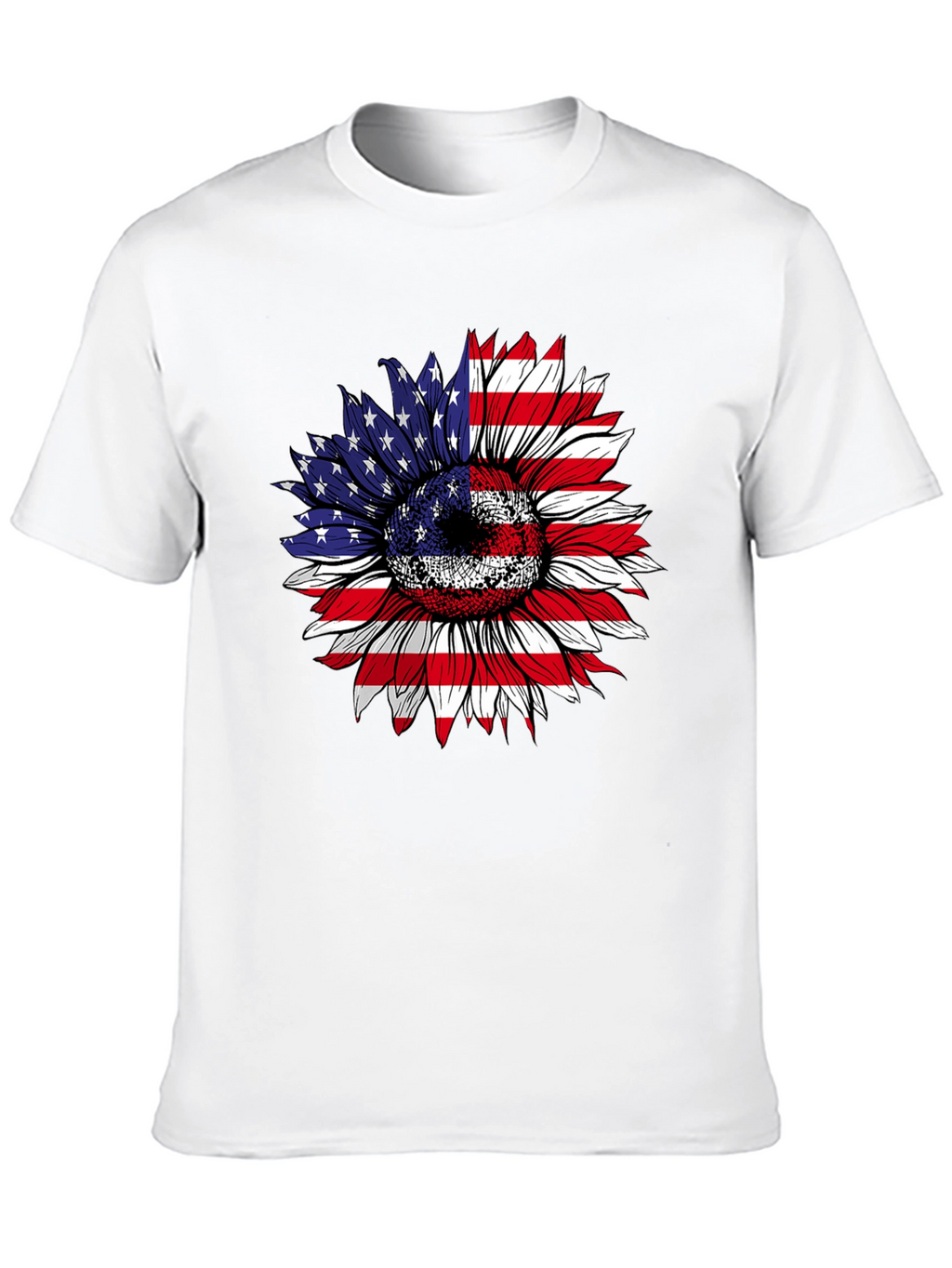 American Flag Sunflower Graphic Tee