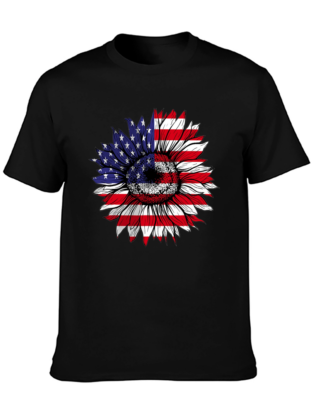 American Flag Sunflower Graphic Tee