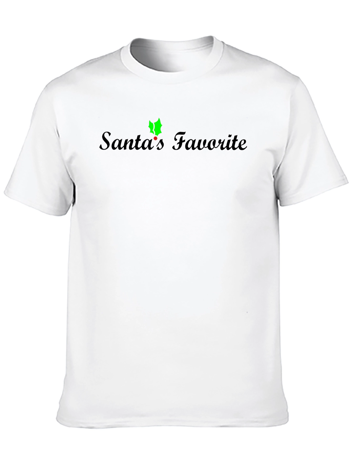 Santas Favorite Black T-Shirt - Holiday Cheer