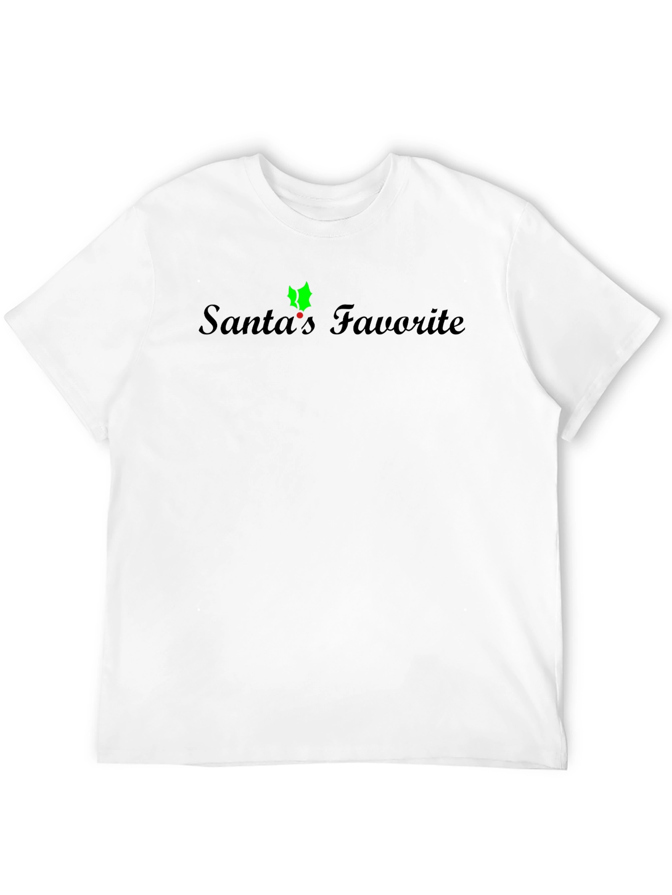 Santas Favorite Black T-Shirt - Holiday Cheer