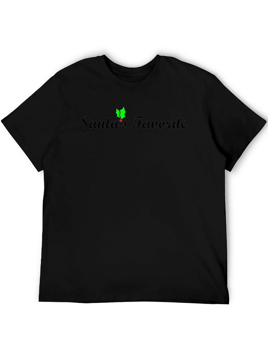 Santas Favorite Black T-Shirt - Holiday Cheer