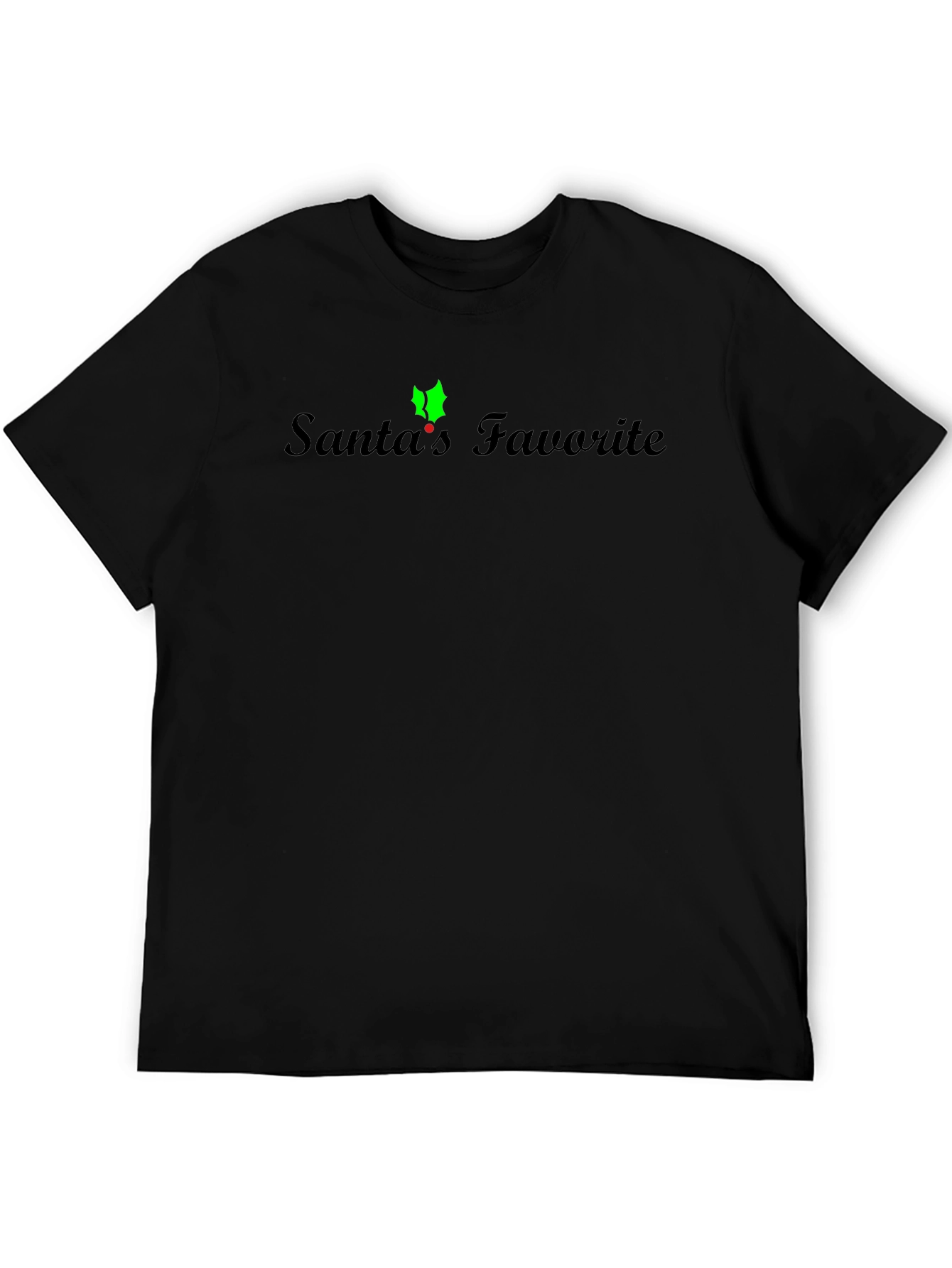 Santas Favorite Black T-Shirt - Holiday Cheer