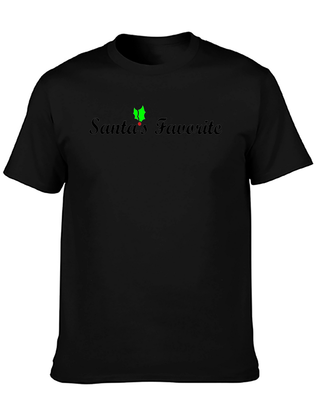 Santas Favorite Black T-Shirt - Holiday Cheer