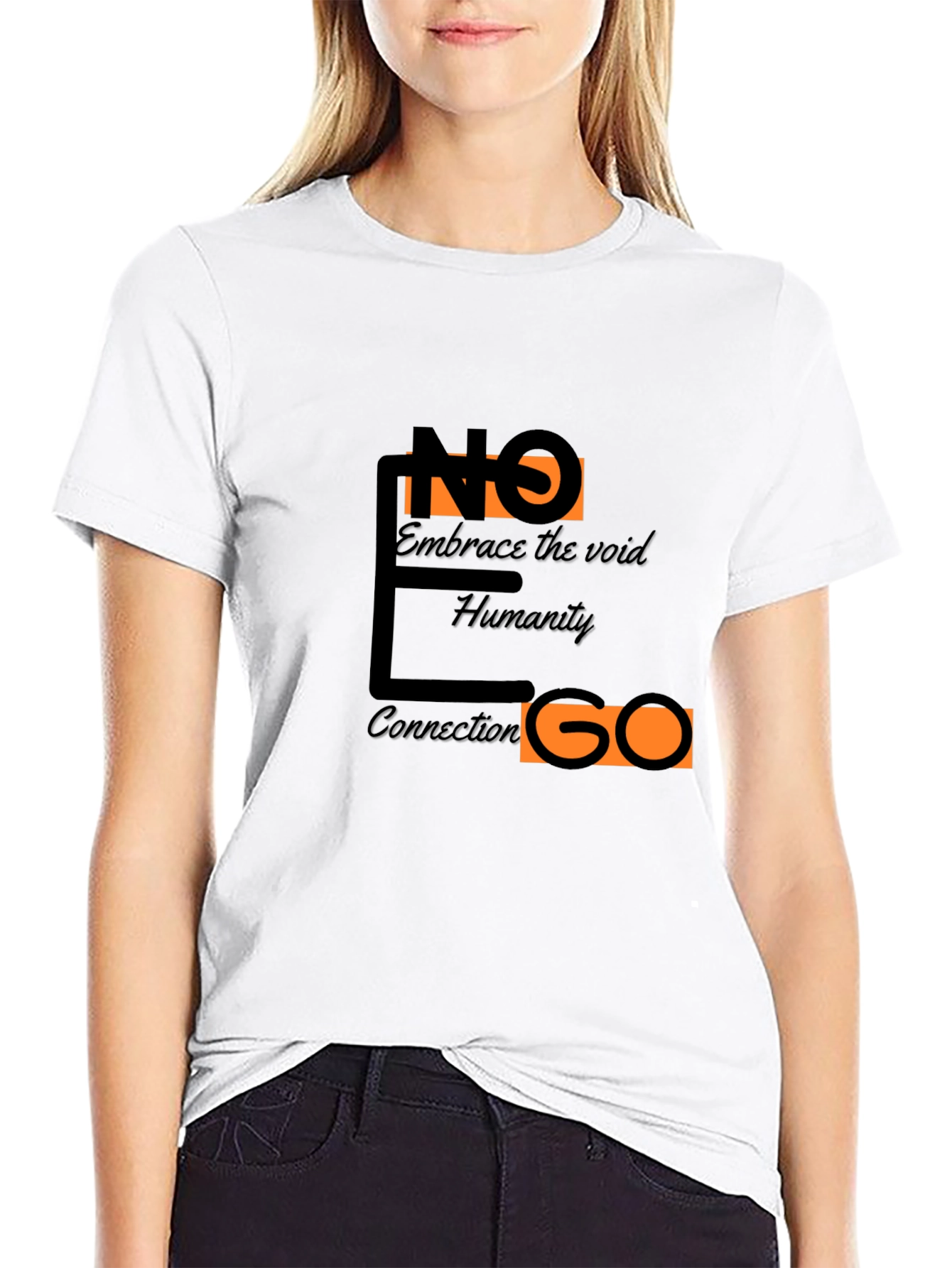 Abstract Graphic Black T-Shirt - Embrace Humanity