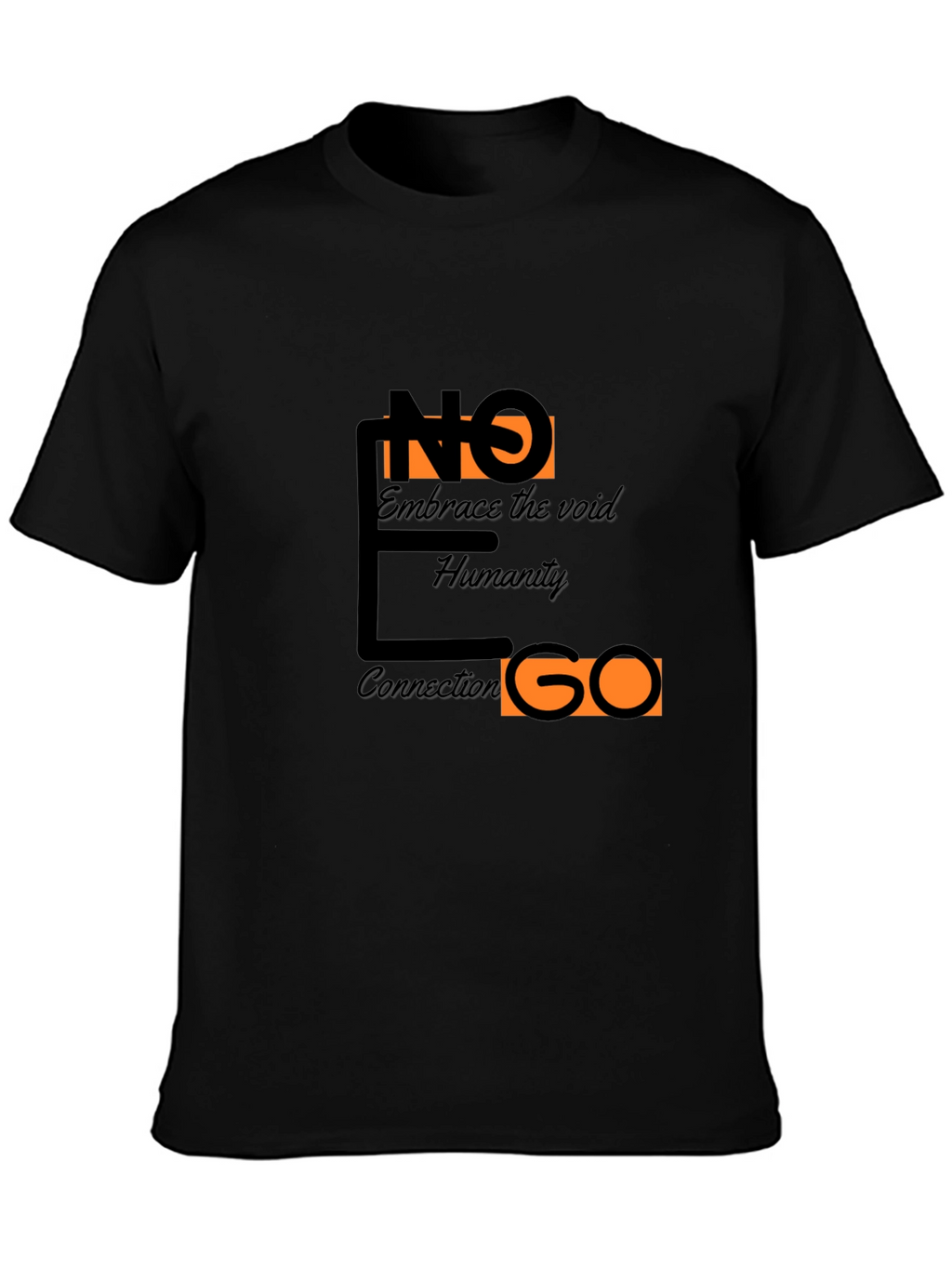 Abstract Graphic Black T-Shirt - Embrace Humanity