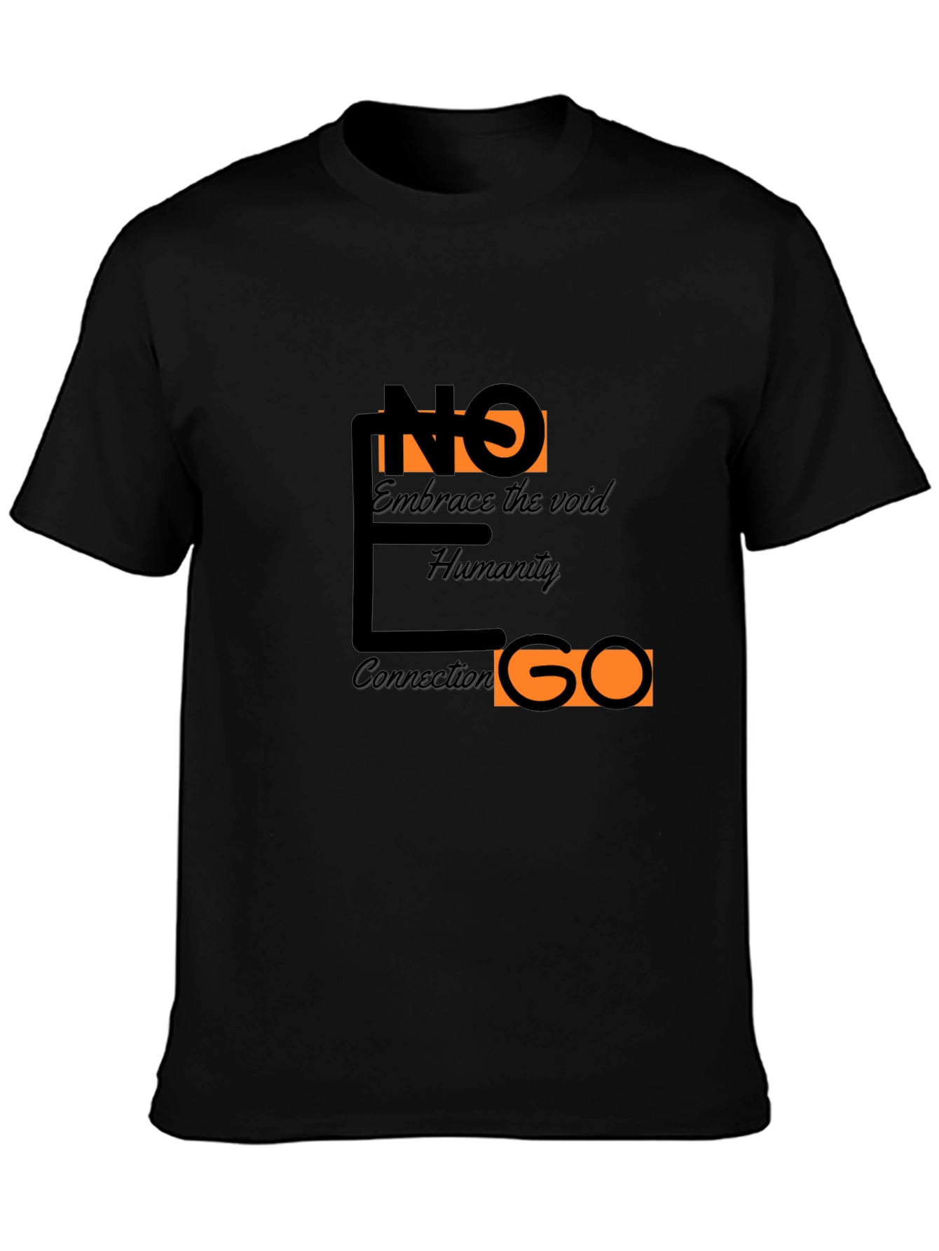 Abstract Graphic Black T-Shirt - Embrace Humanity