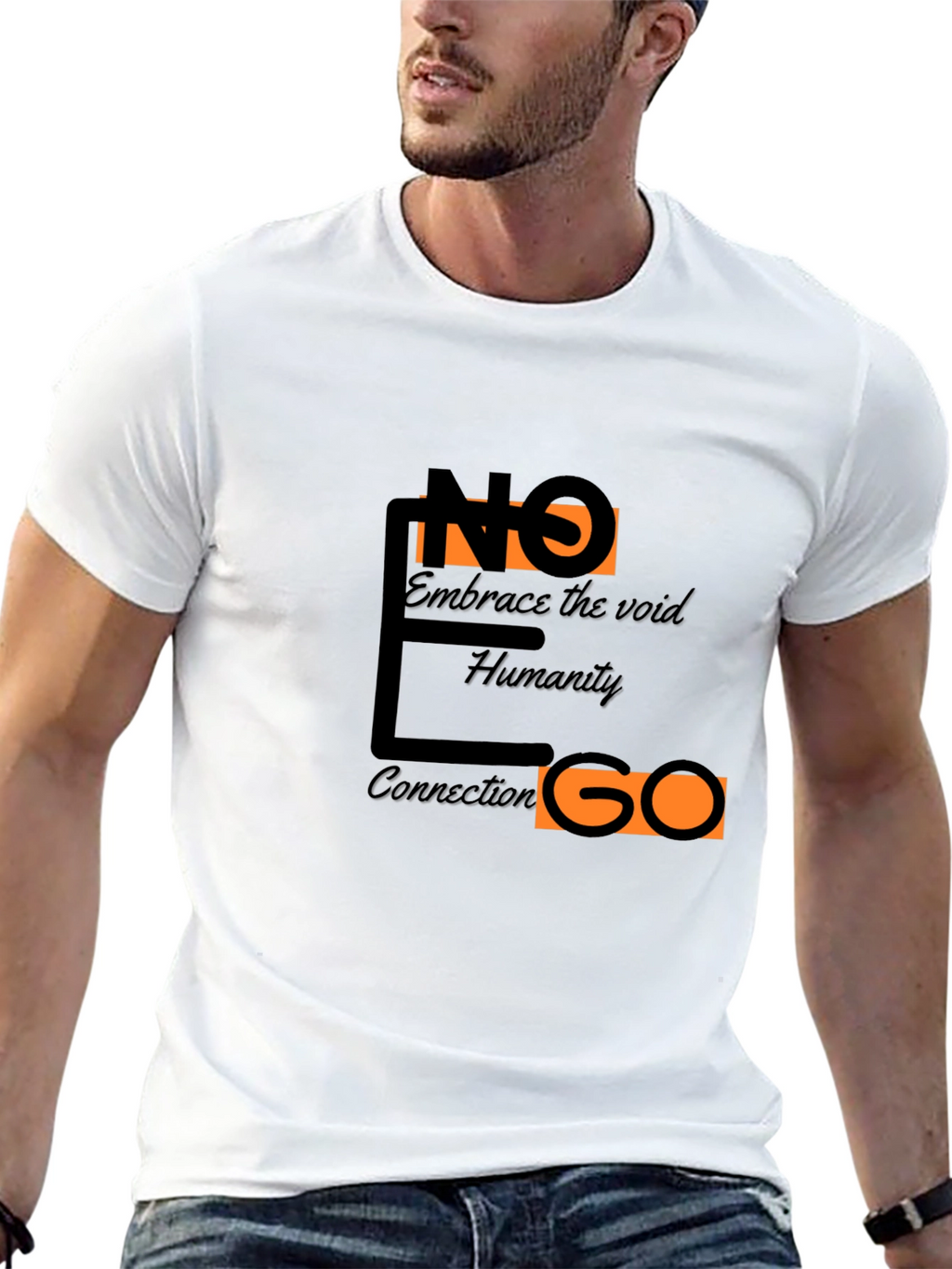 Abstract Graphic Black T-Shirt - Embrace Humanity