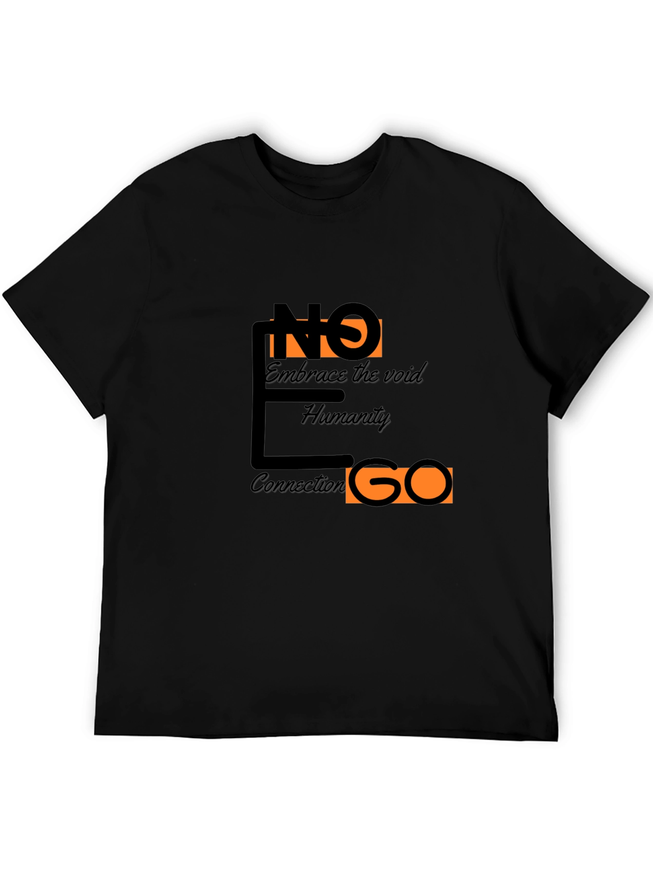 Abstract Graphic Black T-Shirt - Embrace Humanity