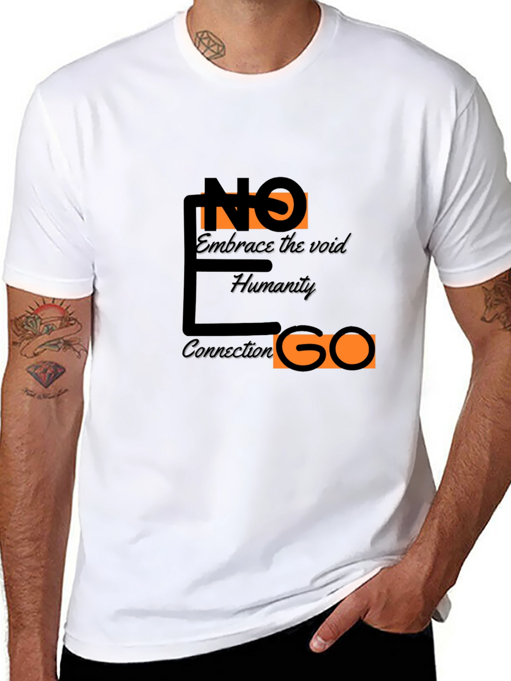 Abstract Graphic Black T-Shirt - Embrace Humanity