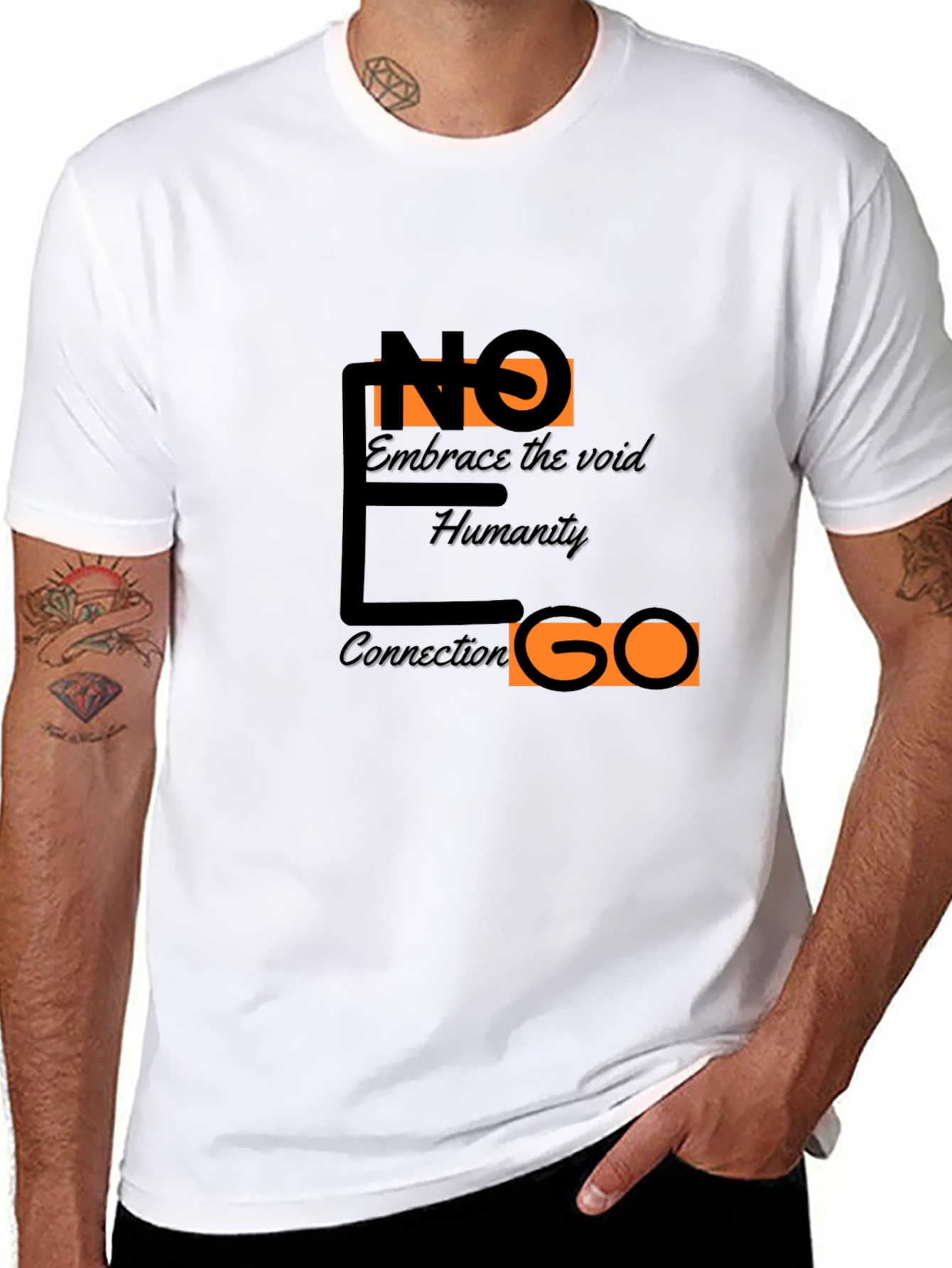 Abstract Graphic Black T-Shirt - Embrace Humanity