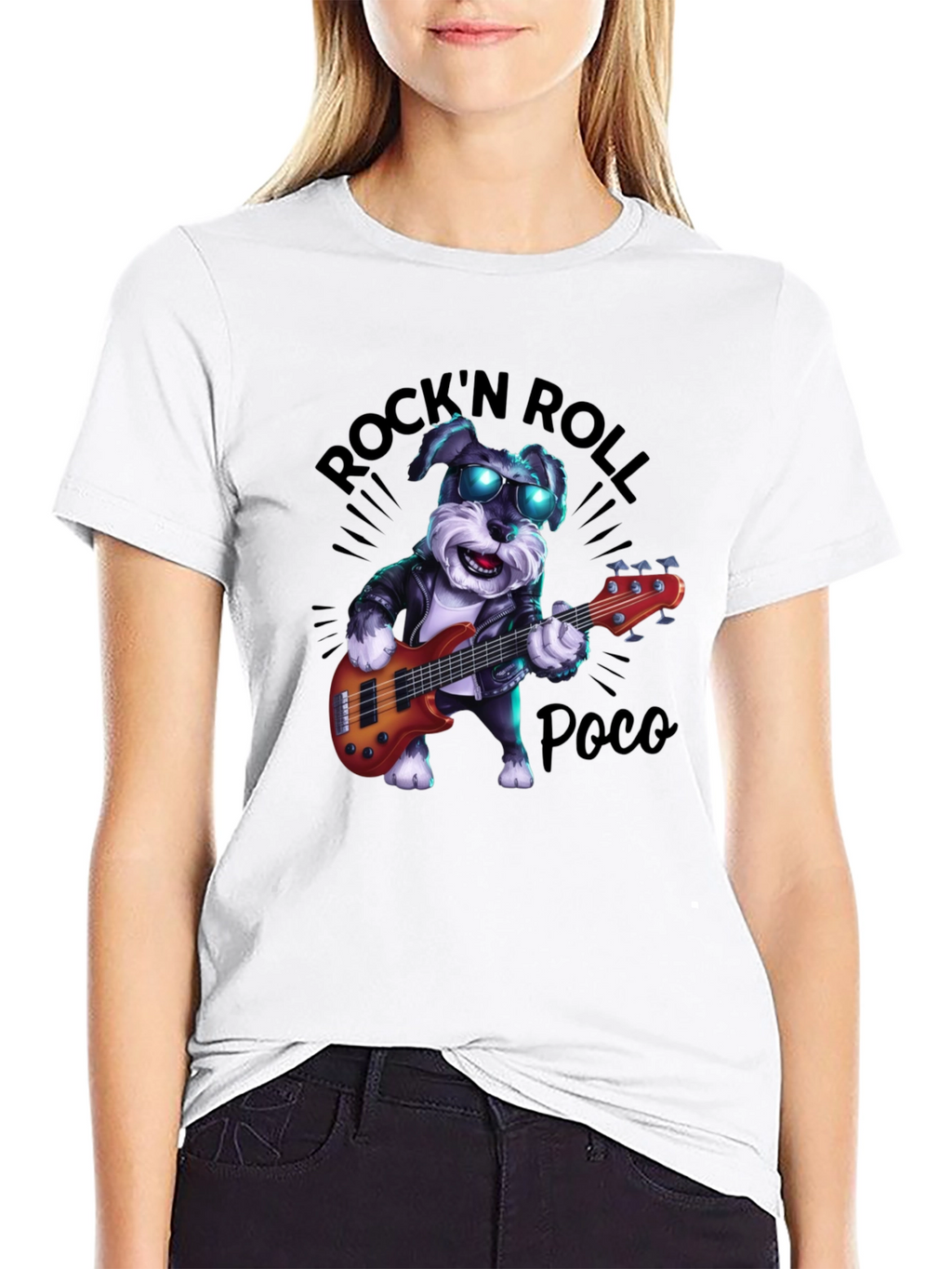 Rock N Roll Dog Graphic T-Shirt