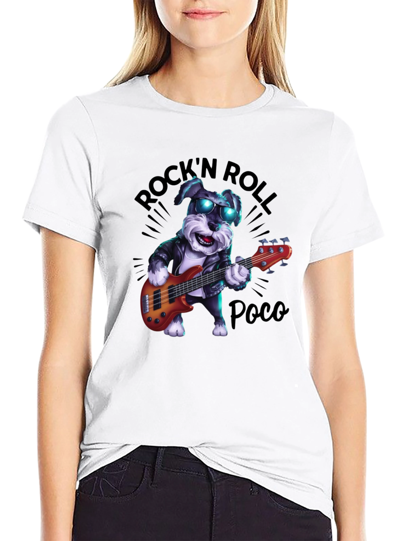Rock N Roll Dog Graphic T-Shirt