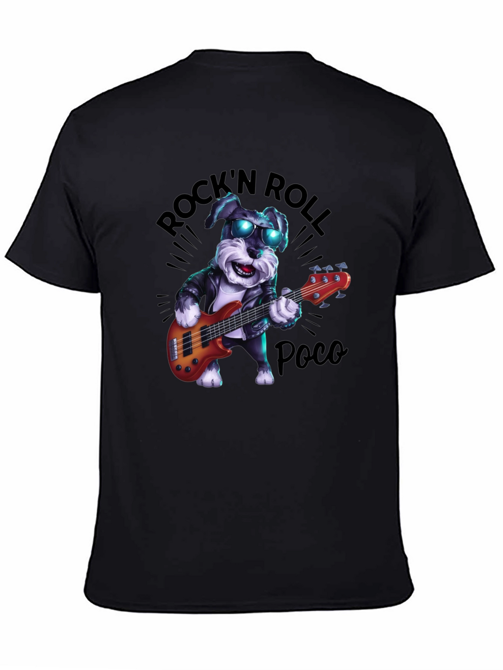 Rock N Roll Dog Graphic T-Shirt