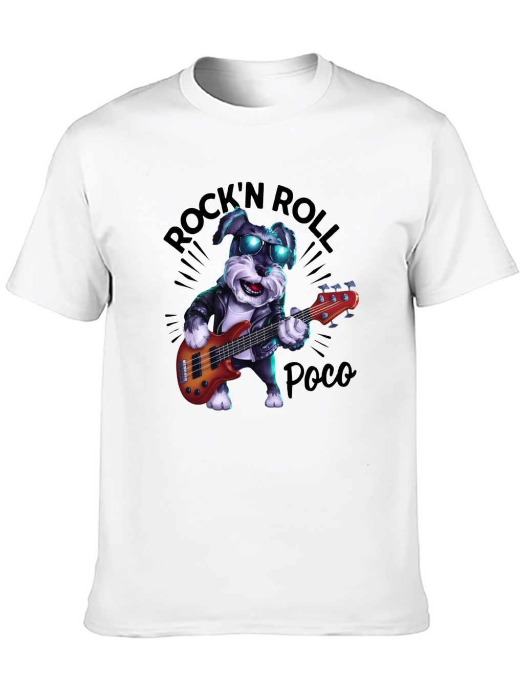 Rock N Roll Dog Graphic T-Shirt