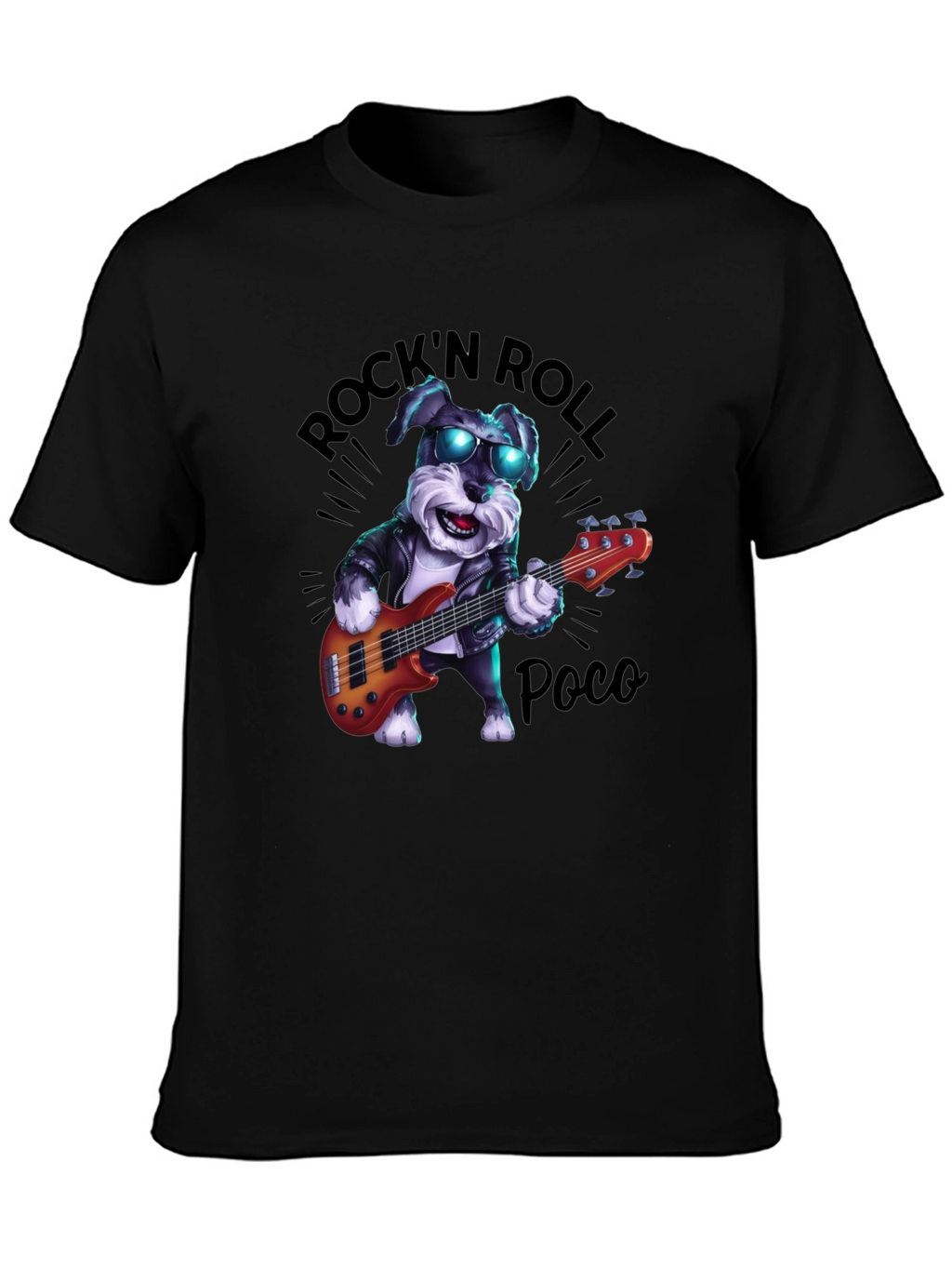 Rock N Roll Dog Graphic T-Shirt