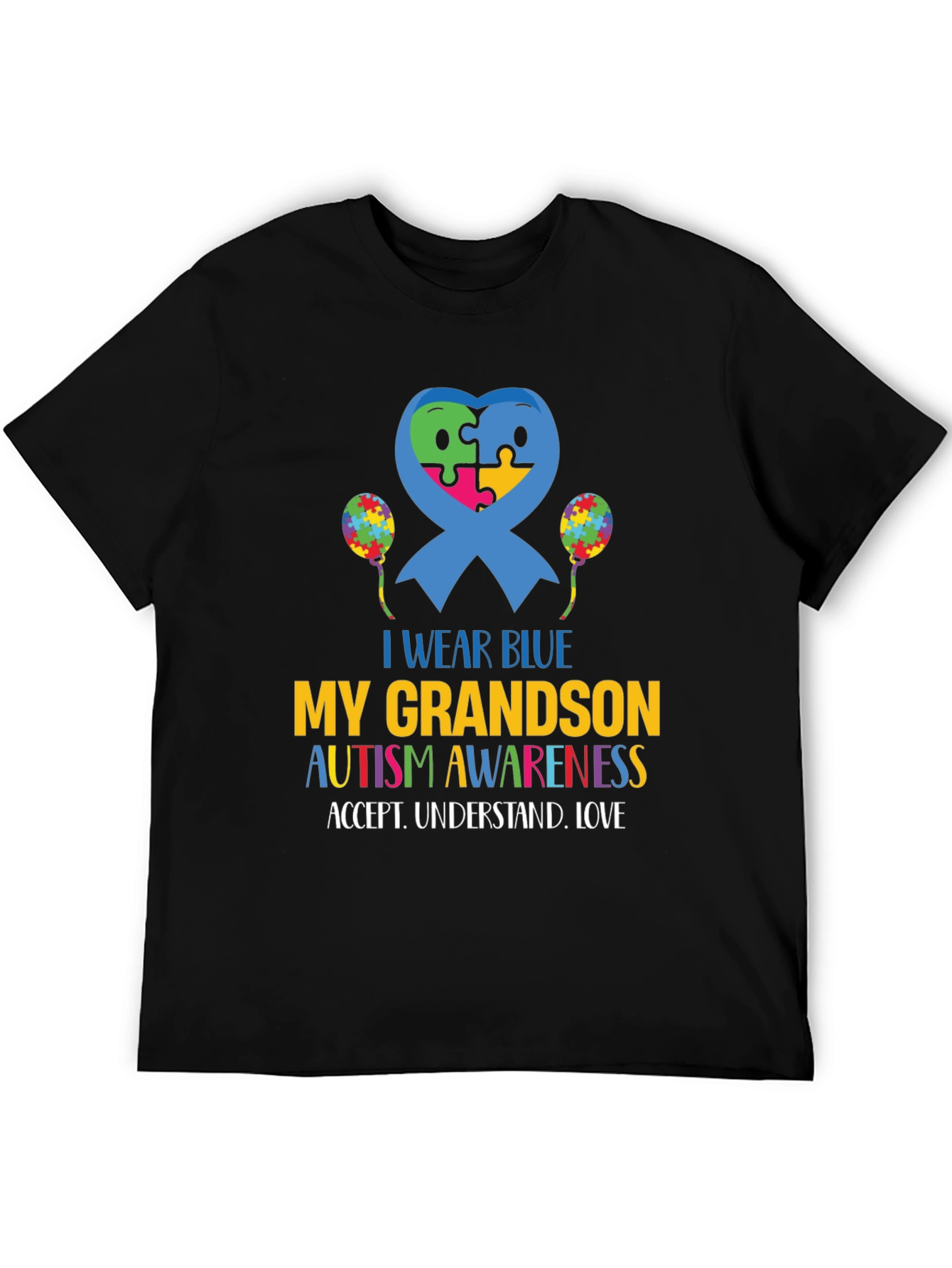 Autism Awareness T-Shirt: I Wear Blue for My Grandson