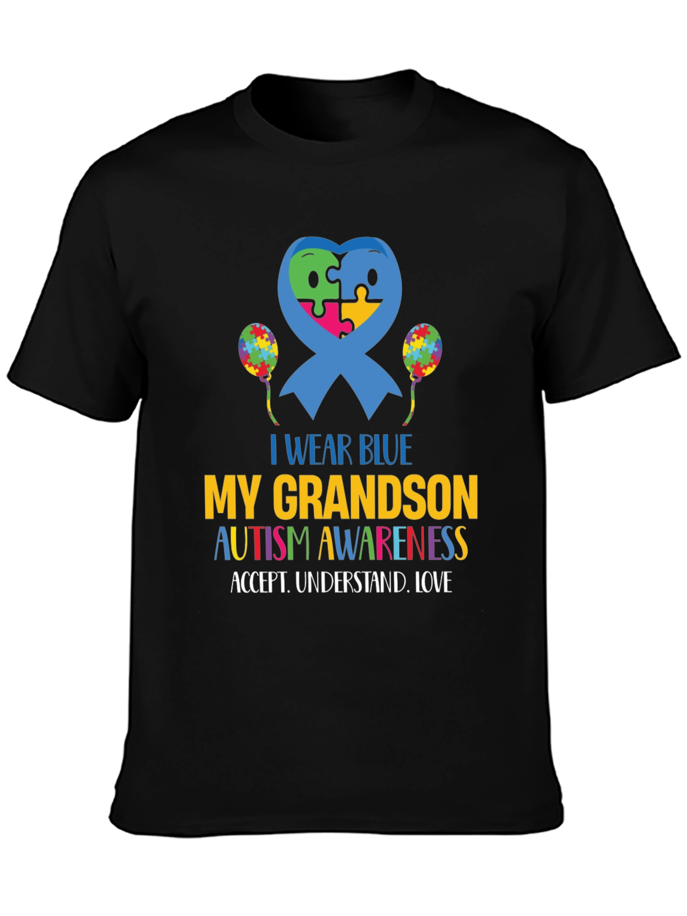 Autism Awareness T-Shirt: I Wear Blue for My Grandson