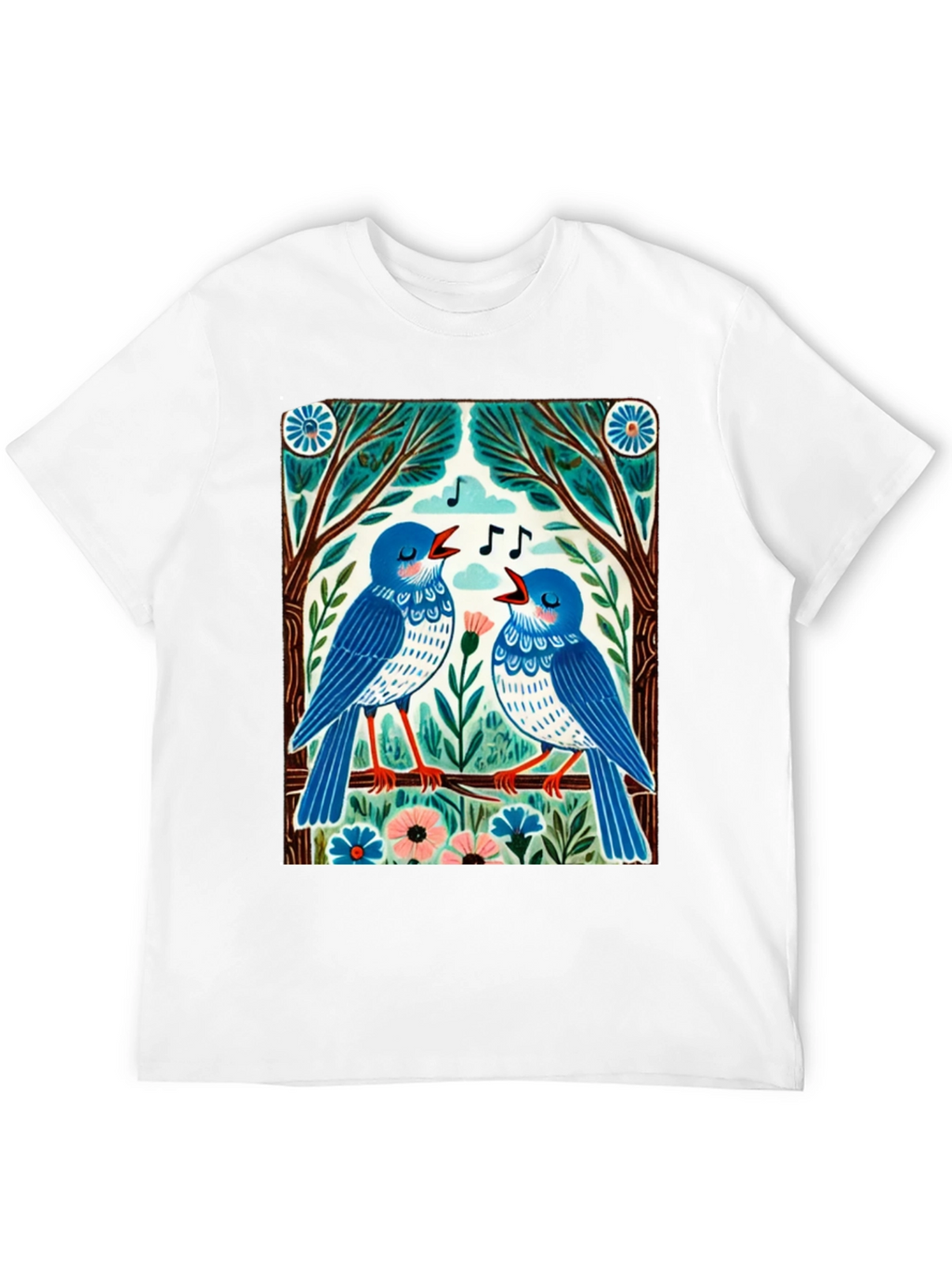 Singing Birds Graphic Tee - Unique Design