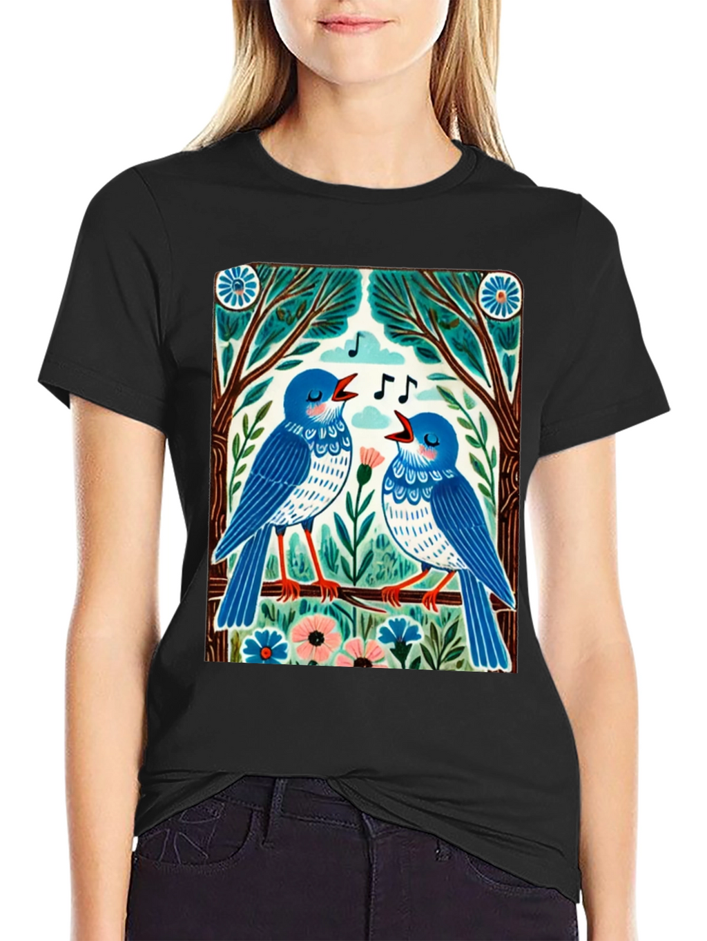 Singing Birds Graphic Tee - Unique Design