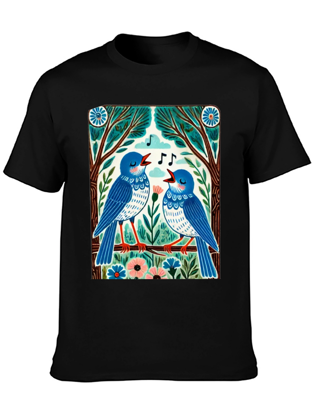 Singing Birds Graphic Tee - Unique Design