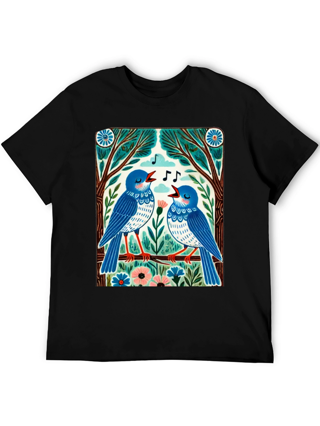 Singing Birds Graphic Tee - Unique Design