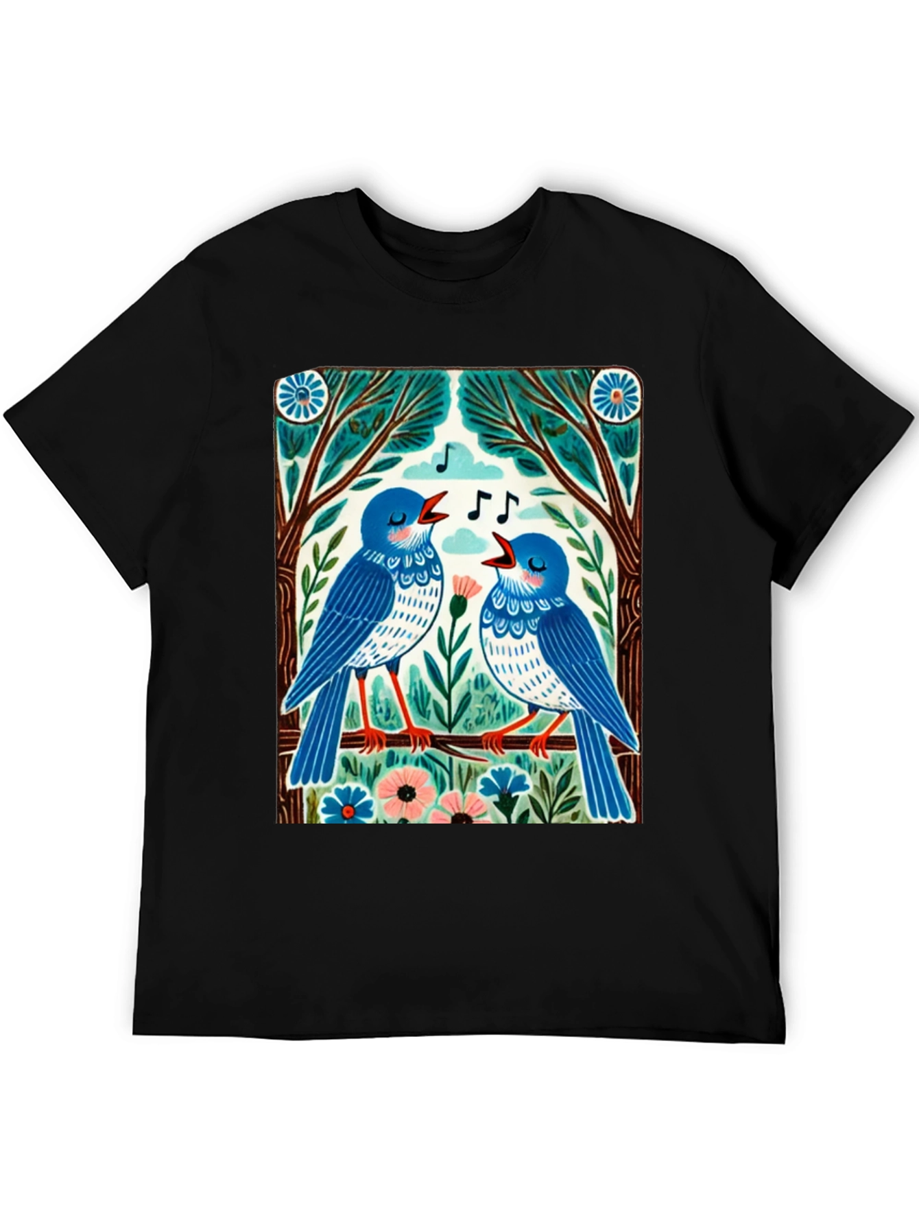 Singing Birds Graphic Tee - Unique Design
