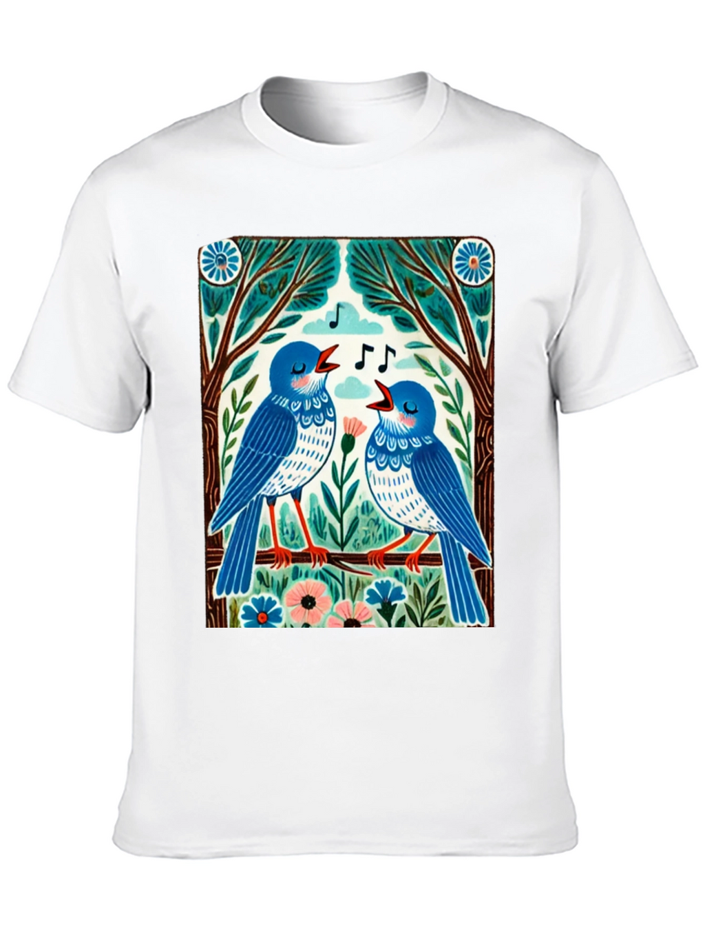 Singing Birds Graphic Tee - Unique Design