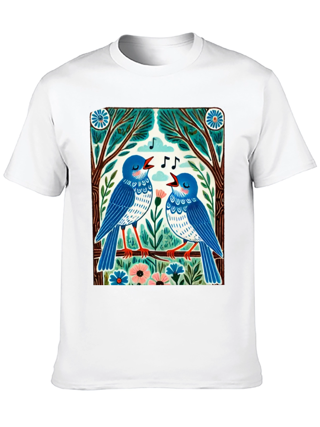 Singing Birds Graphic Tee - Unique Design
