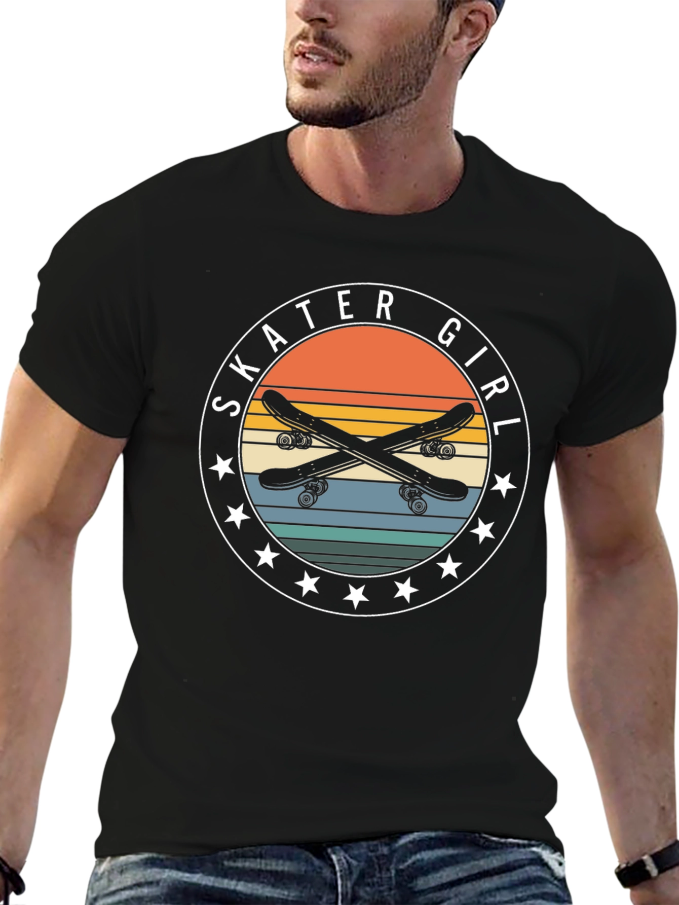 Skater Girl Retro Graphic Tee