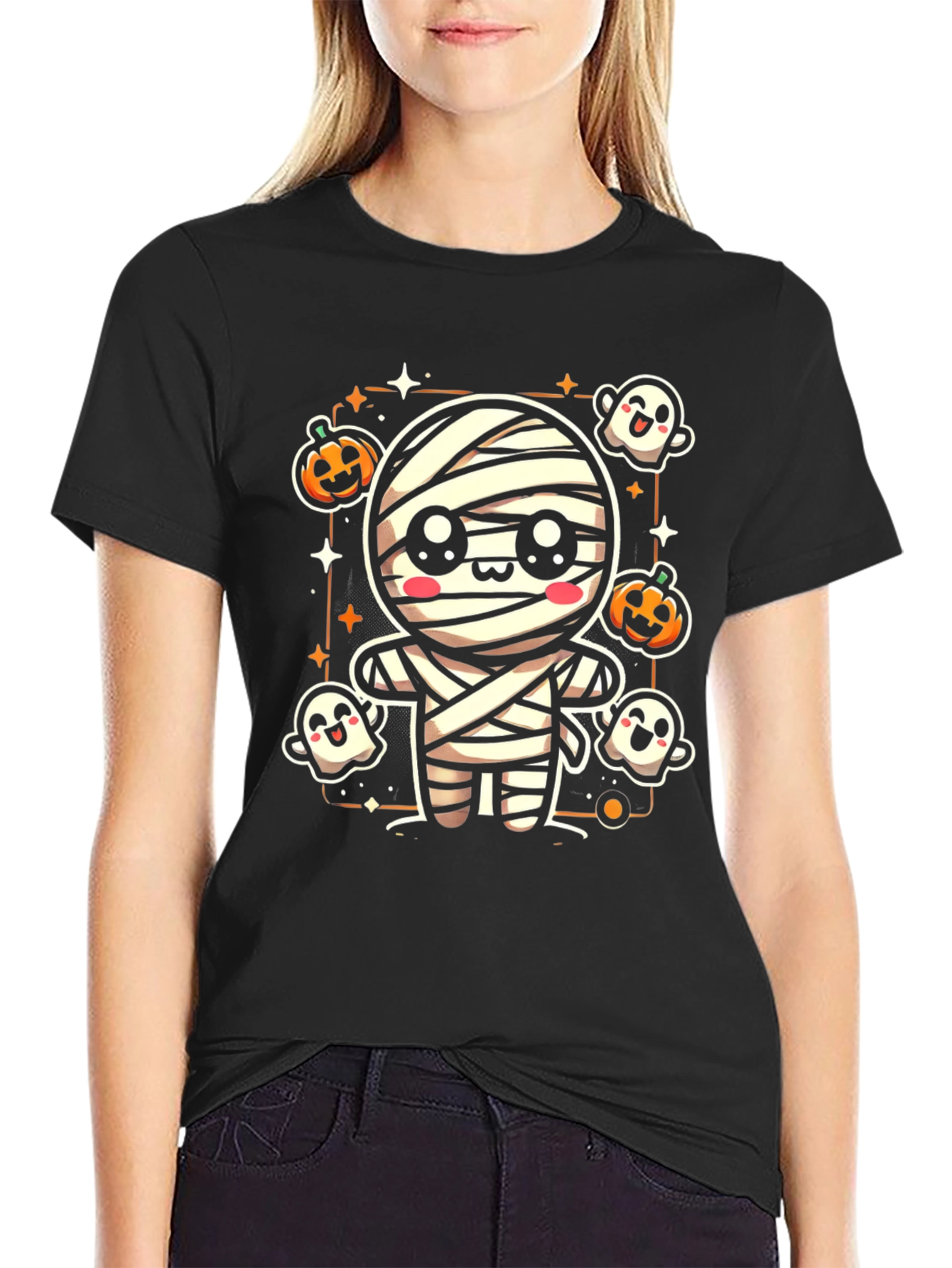 Cute Halloween Mummy Graphic T-Shirt