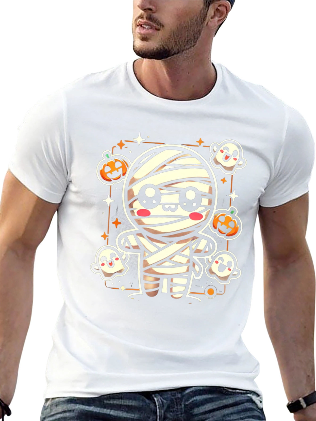 Cute Halloween Mummy Graphic T-Shirt