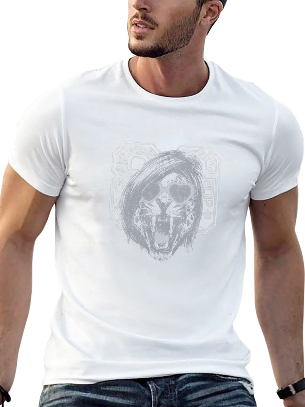 80s Pop Graphic T-Shirt - Distressed Print