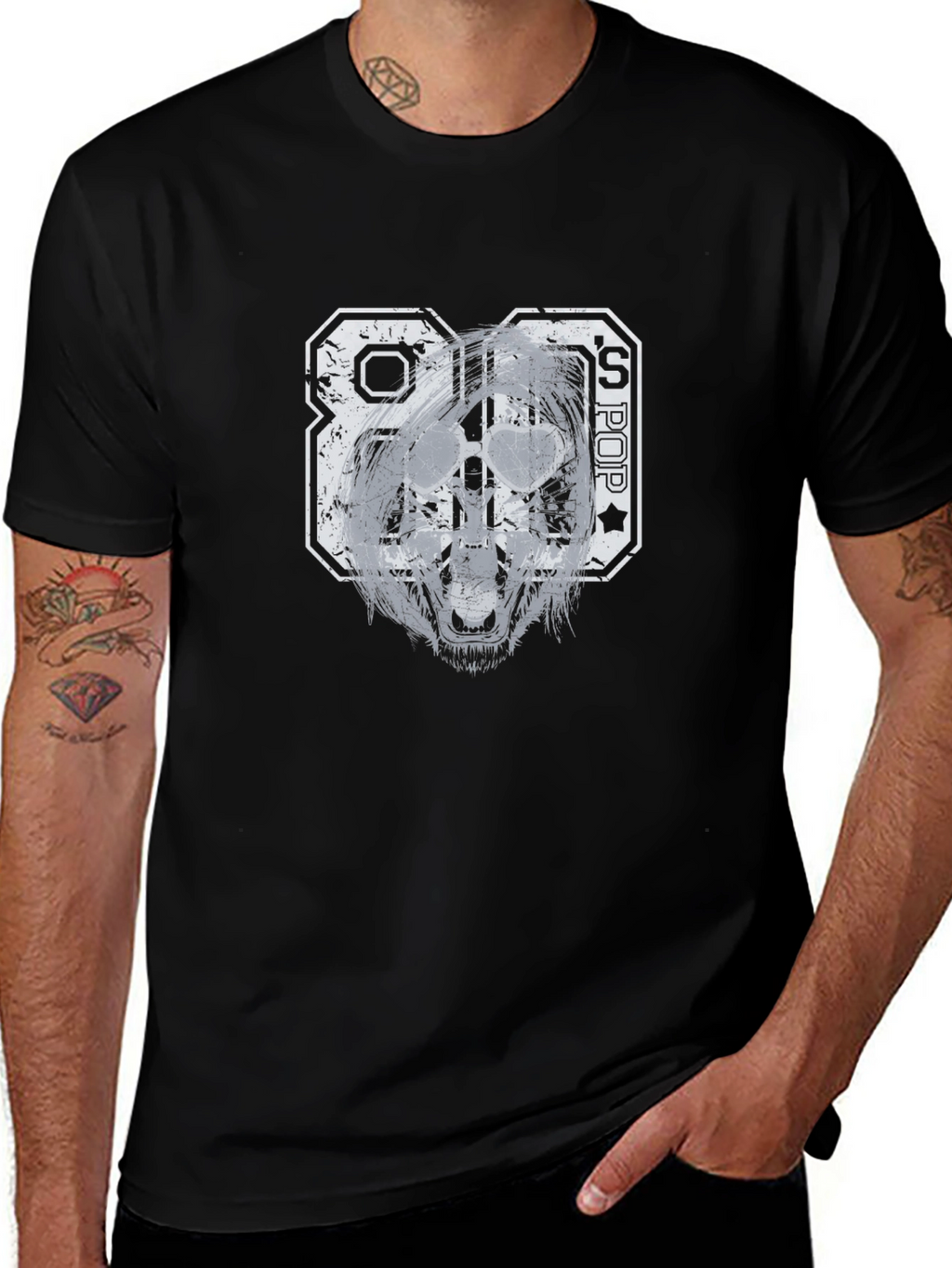 80s Pop Graphic T-Shirt - Distressed Print