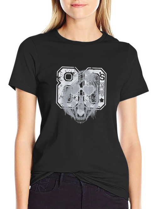 80s Pop Graphic T-Shirt - Distressed Print