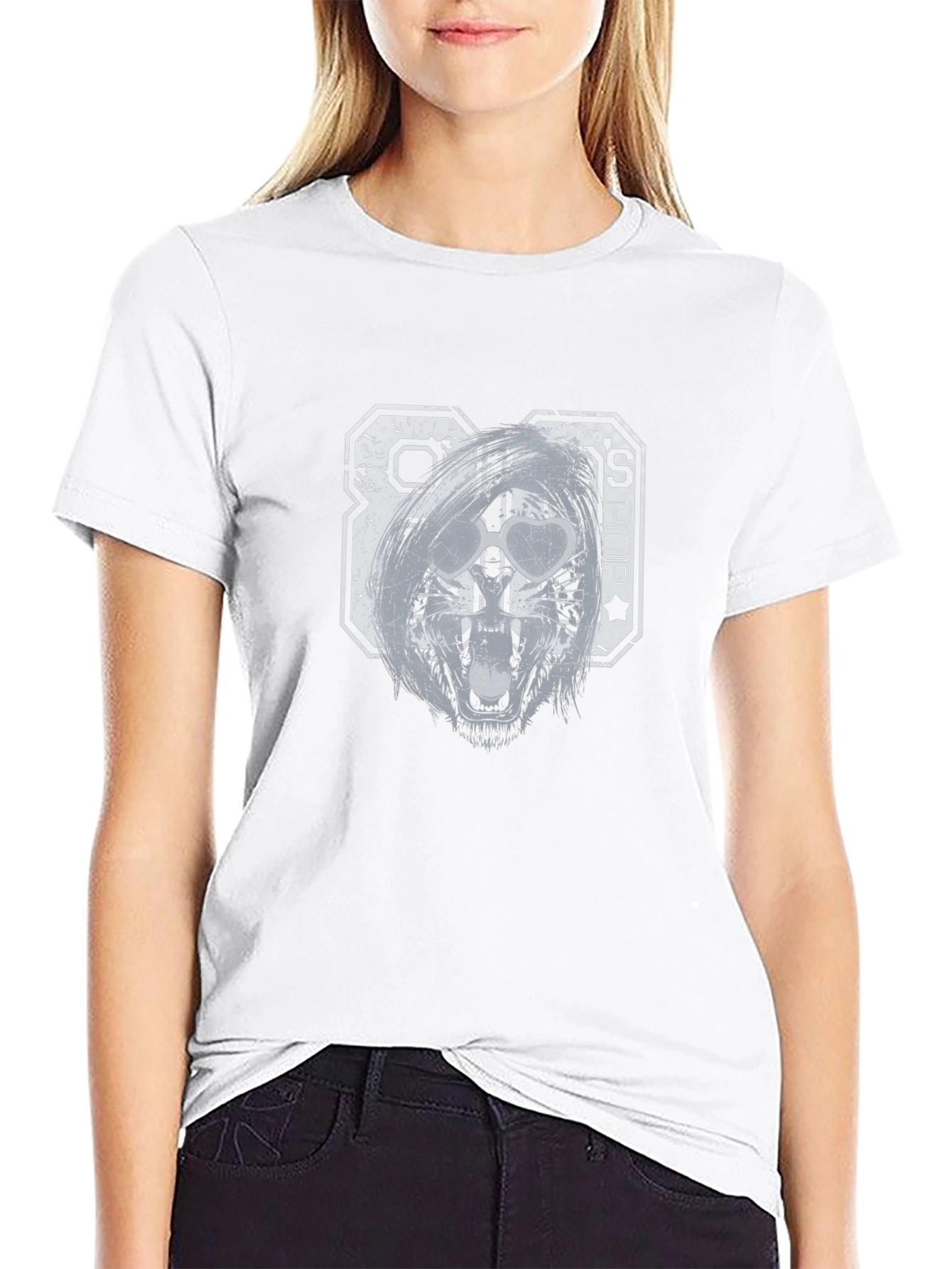 80s Pop Graphic T-Shirt - Distressed Print