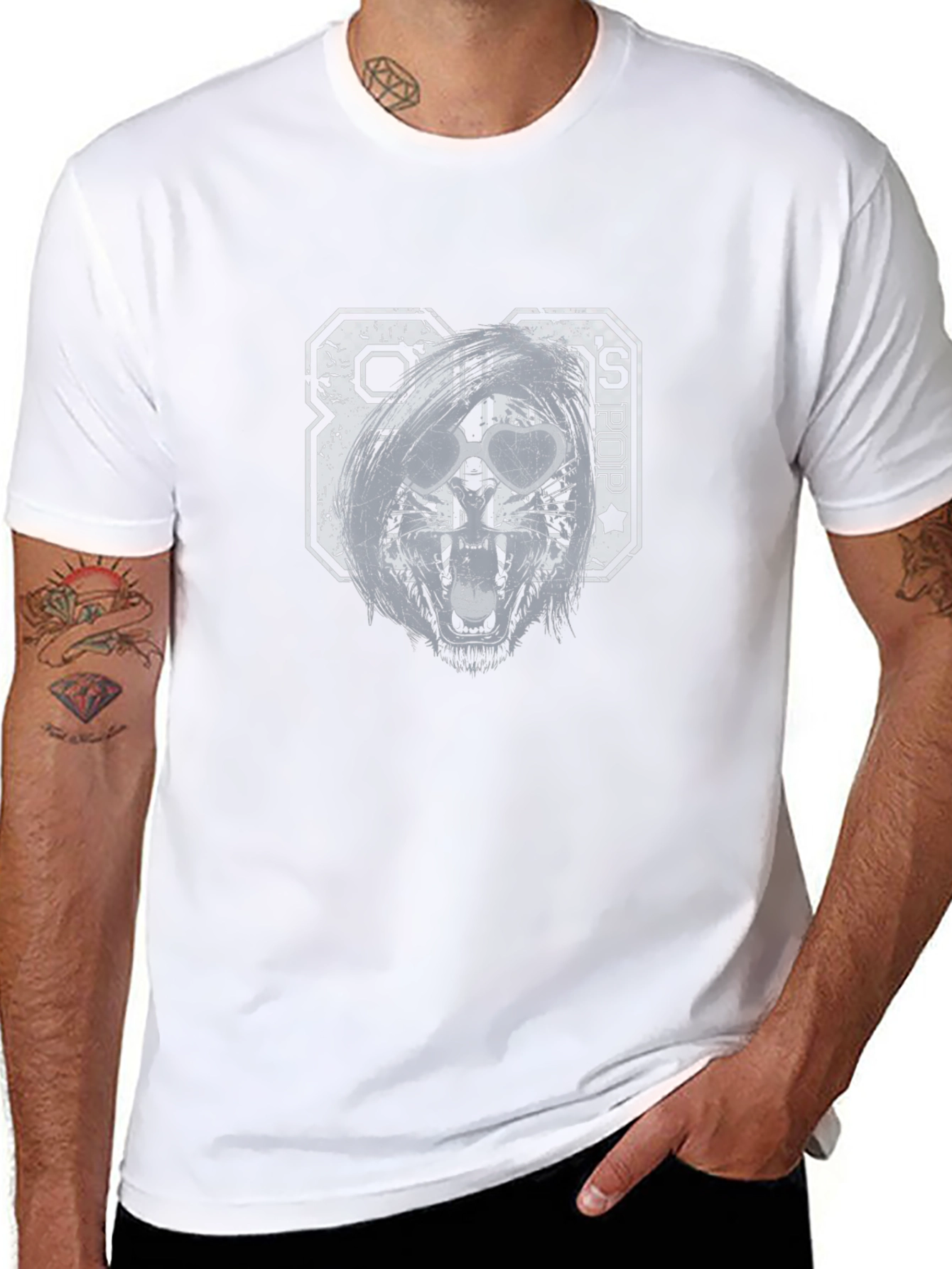 80s Pop Graphic T-Shirt - Distressed Print