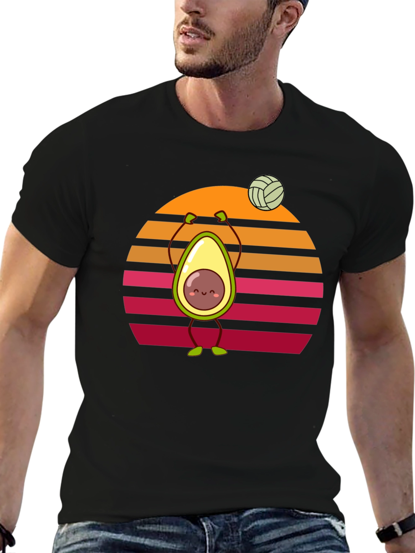 Avocado Volleyball Sunset T-Shirt