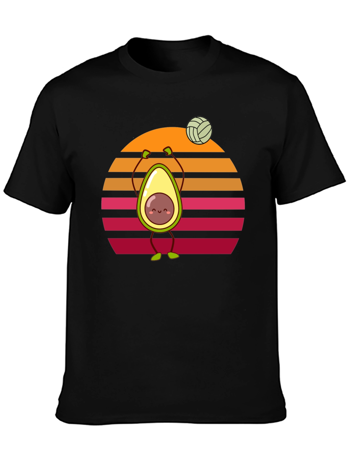 Avocado Volleyball Sunset T-Shirt