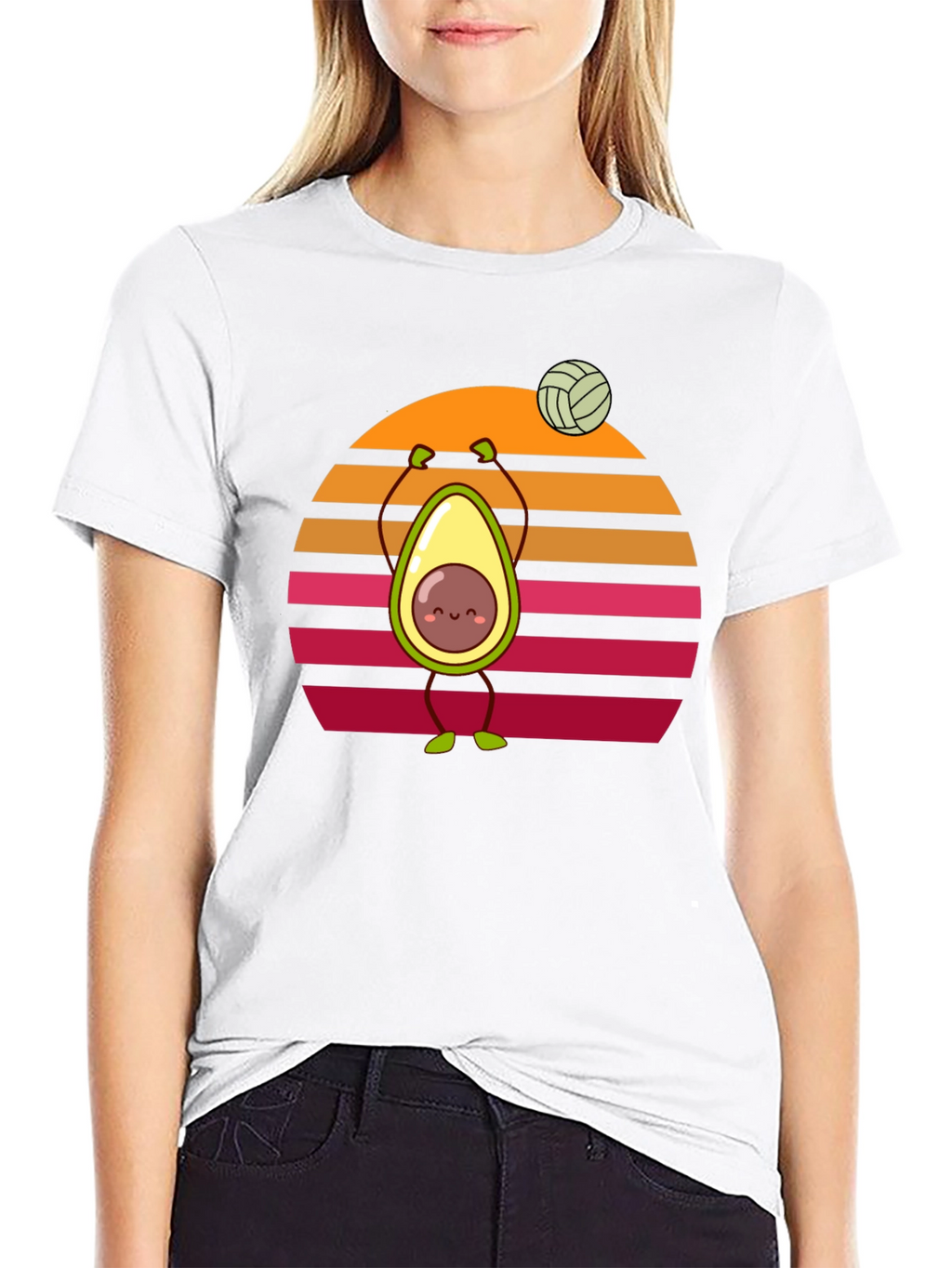 Avocado Volleyball Sunset T-Shirt