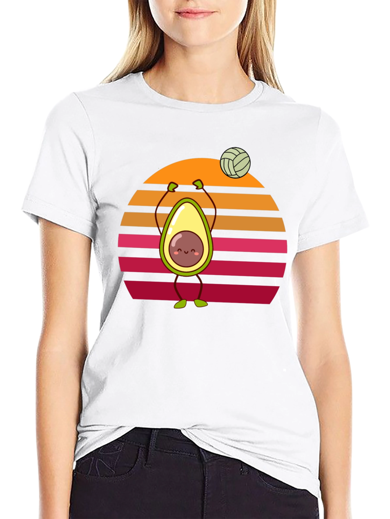 Avocado Volleyball Sunset T-Shirt