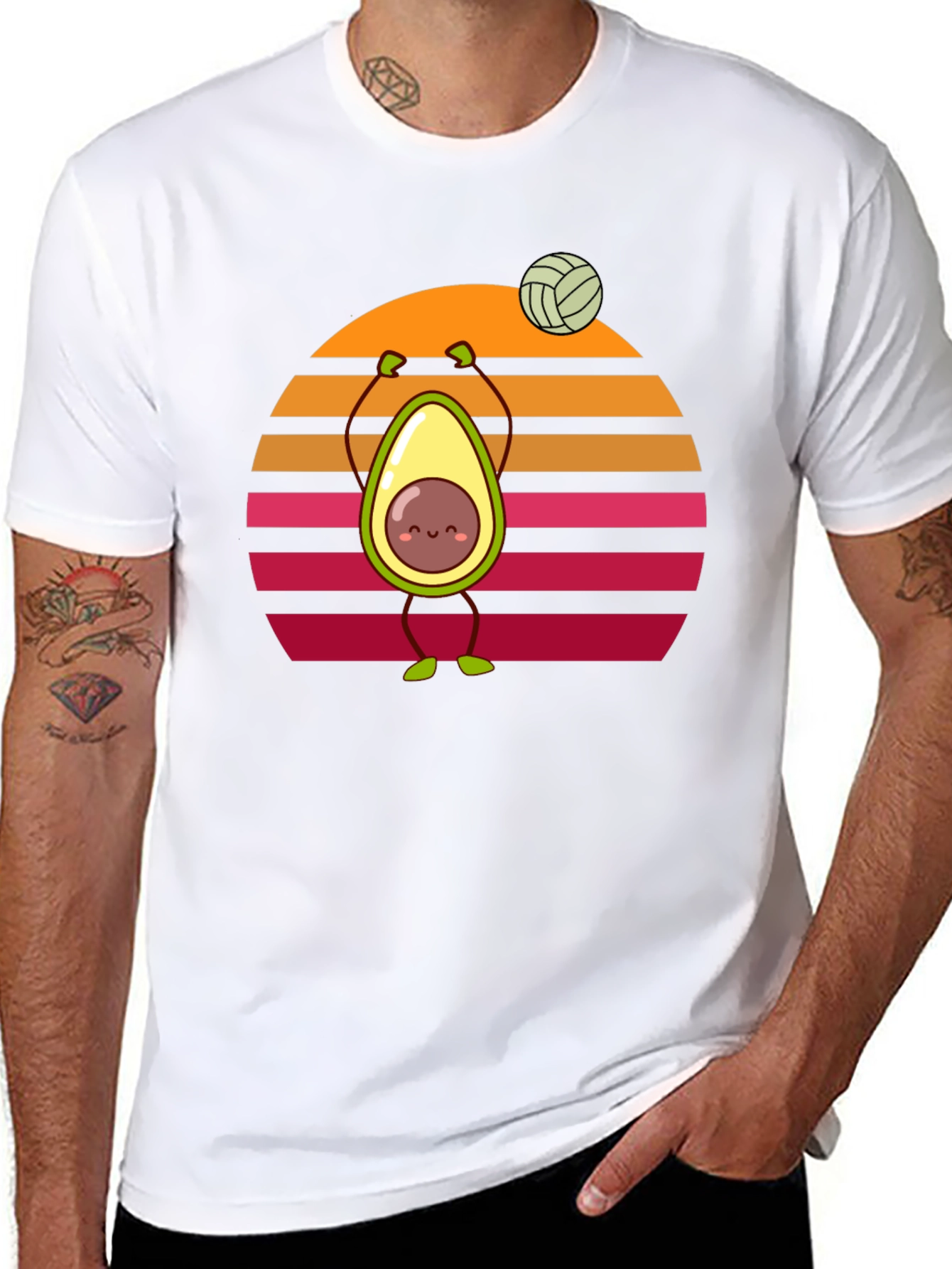 Avocado Volleyball Sunset T-Shirt