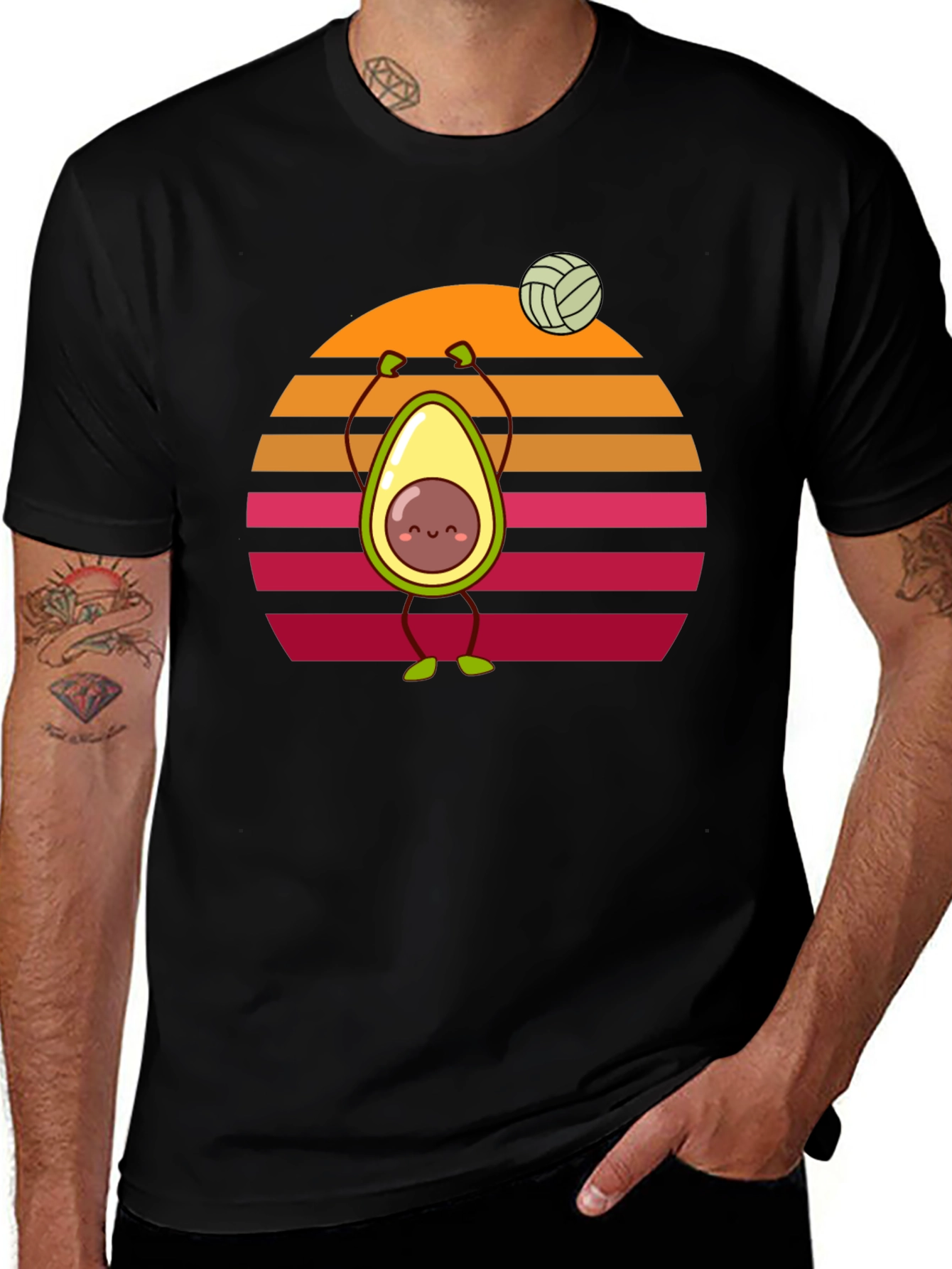 Avocado Volleyball Sunset T-Shirt