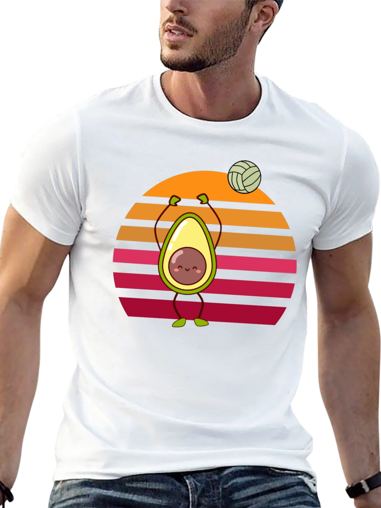 Avocado Volleyball Sunset T-Shirt