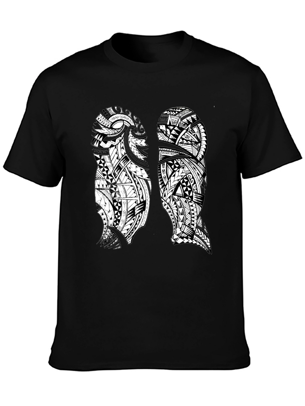 Tribal Lung Print Black T-Shirt