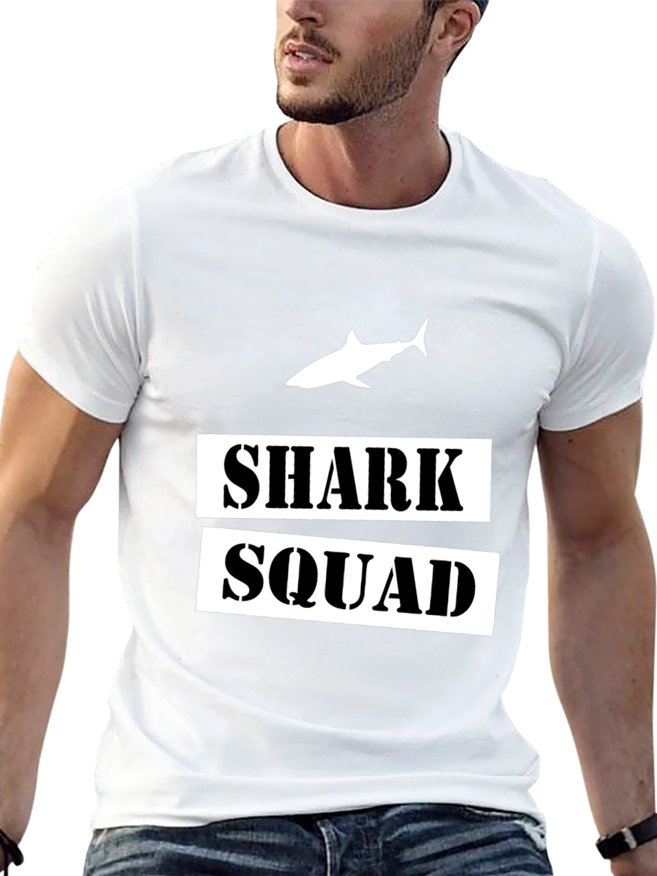 Shark Squad Graphic T-Shirt - Black