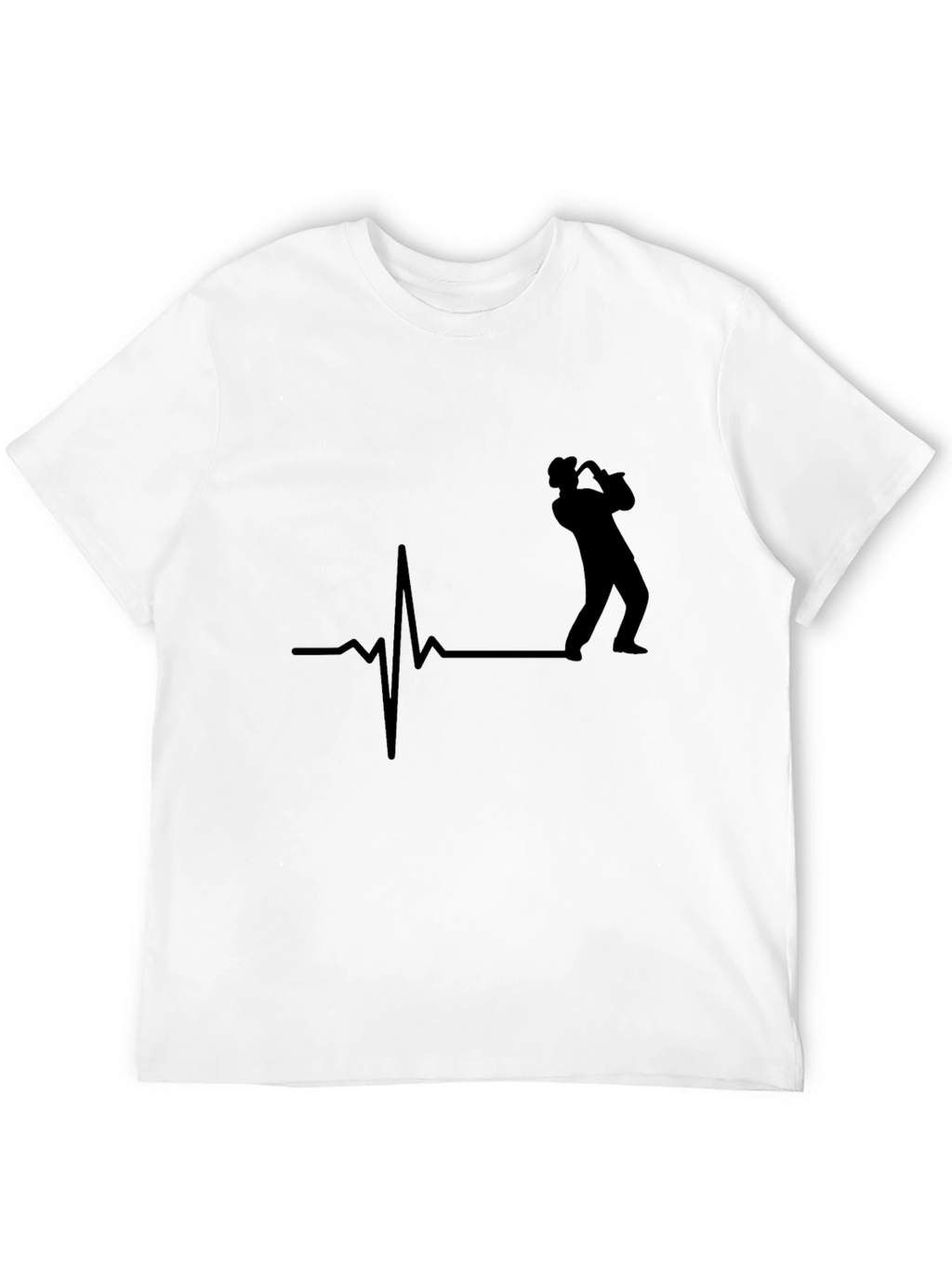 Saxophone Heartbeat T-Shirt - Music Lover Tee