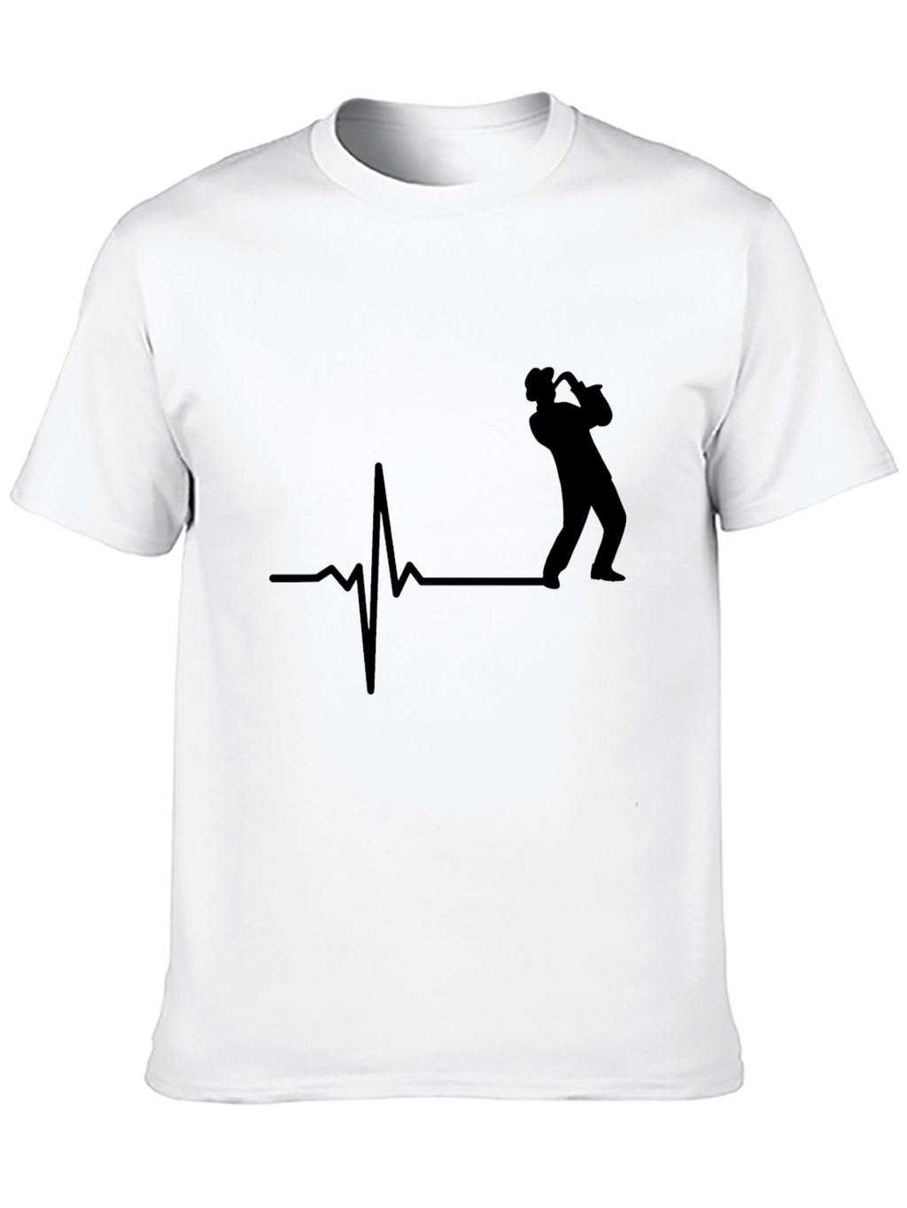 Saxophone Heartbeat T-Shirt - Music Lover Tee